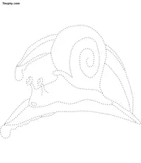 Snail dotted line drawing