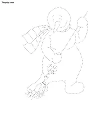 Snowman dotted line drawing