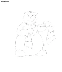 Snowman dotted line drawing