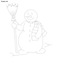 Snowman dotted line drawing