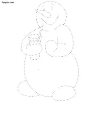 Snowman dotted line drawing