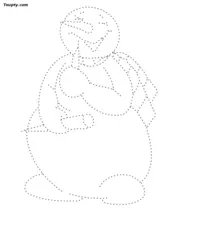 Snowman dotted line drawing