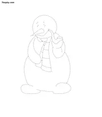 Snowman dotted line drawing