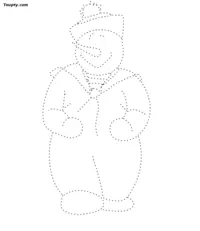 Snowman dotted line drawing