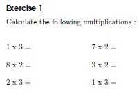 Multiplication tables of 2 and 3