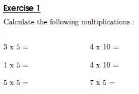 Multiplication tables of 5 and 10