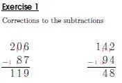 Subtract two-Digit Number from a three-Digit Number with two borrows worksheet