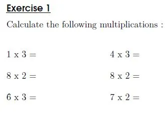 Multiplication tables of 2 and 3