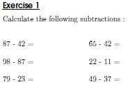 subtract two-Digit Number from a two-Digit Number worksheet