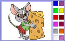 Mouse with Cheese Coloring