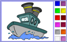 Cheerful Tugboat Coloring