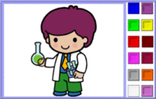 Scientist Boy Coloring