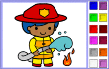 Firefighter Boy Coloring