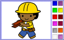 Construction Worker Boy Coloring