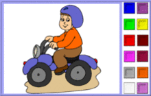 Boy Riding an ATV Coloring