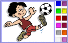 Boy Playing Soccer Coloring