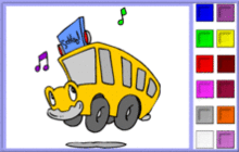 Musical School Bus Coloring