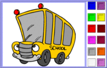 Animated School Bus Coloring