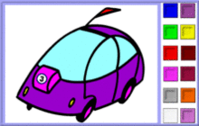 Futuristic Purple Car Coloring