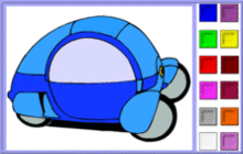 Blue Electric Bubble Car Coloring