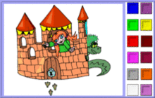 Princess and Dragon Castle Coloring