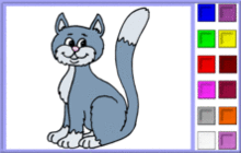 Cheerful Blue Cat Coloring