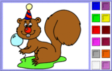 Squirrel Clown with a Balloon Coloring