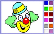 Clown with a Yellow and blue Hat Coloring