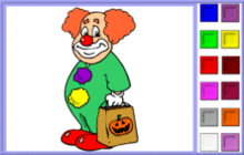 Clown with a Halloween Bag Coloring