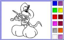 Diddl Playing the Violin Coloring