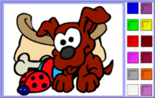 Curious Puppy with Toys Coloring