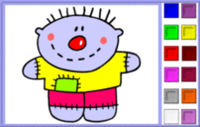 Standing Doll with Bright Clothes Coloring