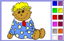 Doll in a Polka Dot Dress Coloring