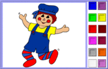 Jumping Doll in Overalls Coloring