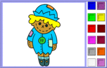 Doll in a Blue Outfit with a Hat Coloring