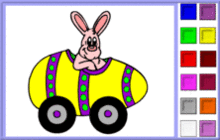 Bunny Driving an Easter Egg Car Coloring