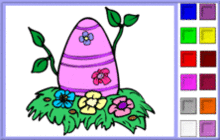 Decorated Easter Egg in a Garden Coloring