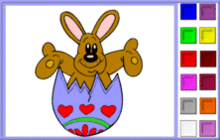 Rabbit Emerging from an Easter Egg Coloring