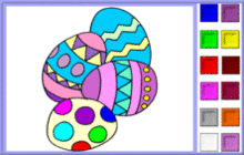 Cluster of Colorful Easter Eggs Coloring