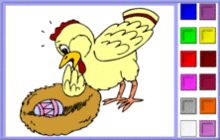 Hen Protecting an Easter Egg Coloring