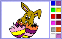  Coloring Bunny Emerging from a Cracked Easter Egg