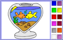 Goldfish in a heart-shaped aquarium Coloring