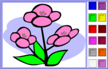 Blossoming Pink Flowers Coloring