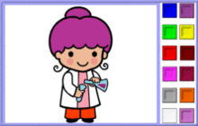 Girl in a Scientist Outfit Coloring