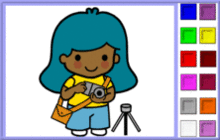 Girl as a Photographer Coloring