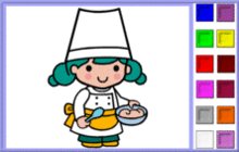 Girl as a Chef Coloring