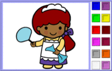 Girl in a Housekeeper Outfit Coloring