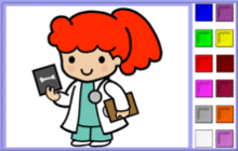 Girl as a Doctor Coloring