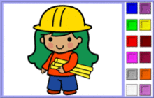 Construction Worker Girl Coloring