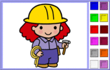 A Construction Worker Girl Coloring